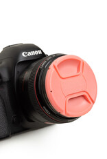 55mm Pink Center Pinch Lens Cap