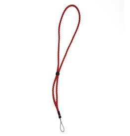 Long Red, Black, and White Braided Neck Strap