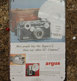 Camera and Film Metal Plate Sign for Decor (Argus)