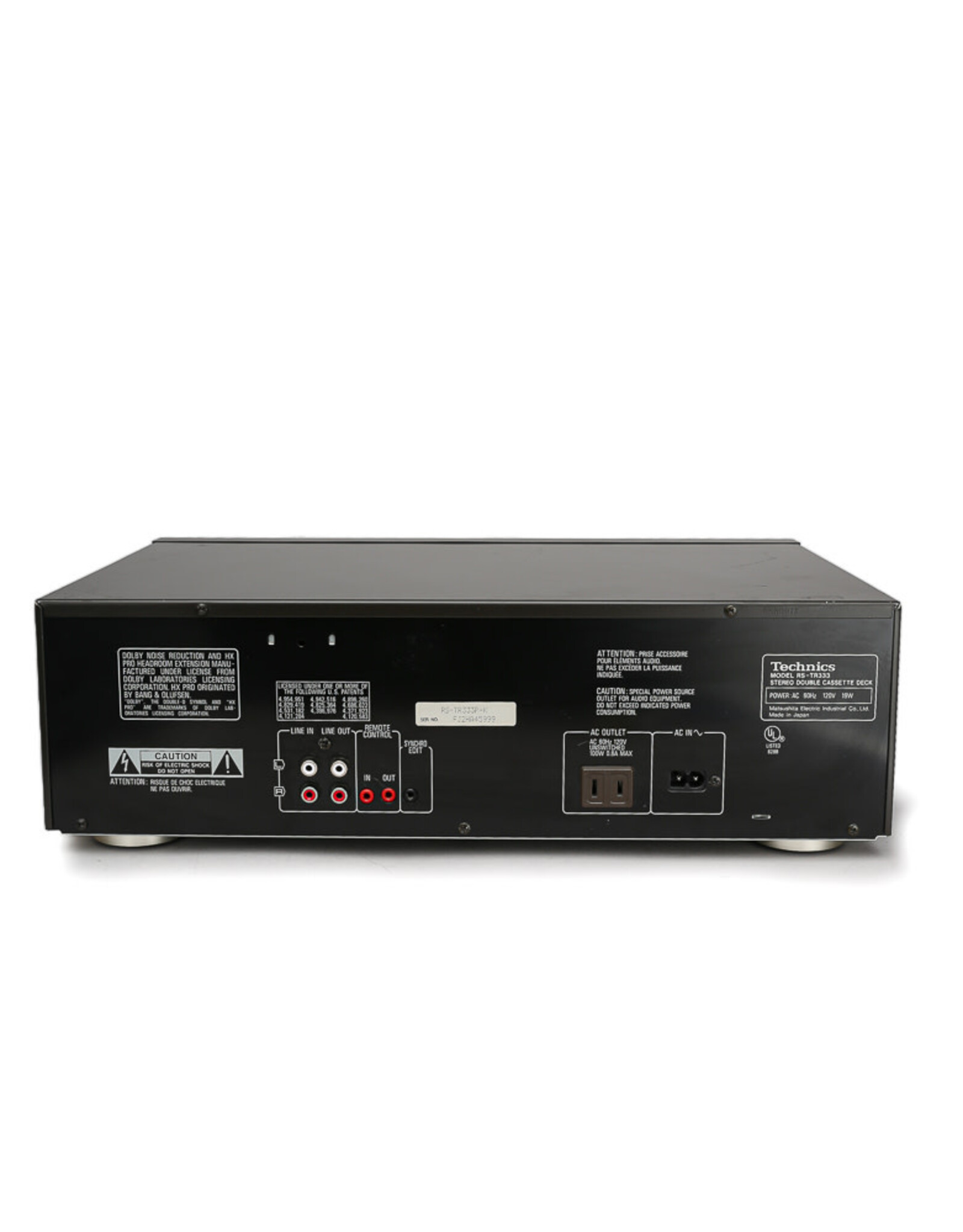 Technics Technics RS-TR333 HX-PRO Dual Auto Reverse Stereo Double Cassette Tape Deck