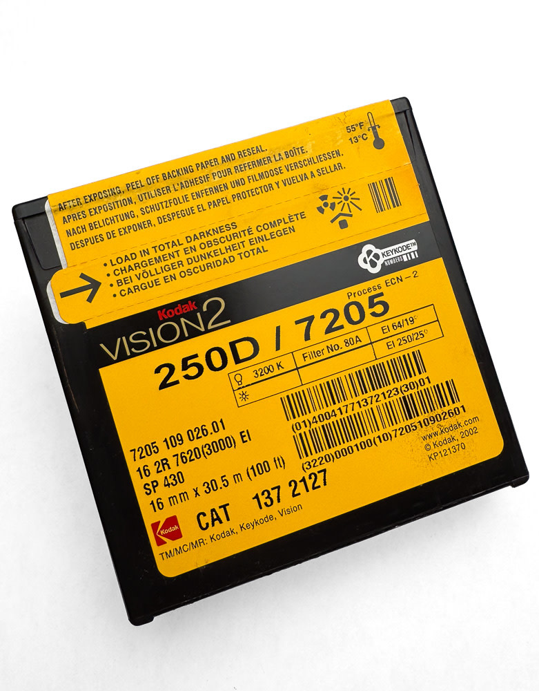 Kodak Vision2 16mm Film - 250D Single Perf 7205 - 100 ft Expired