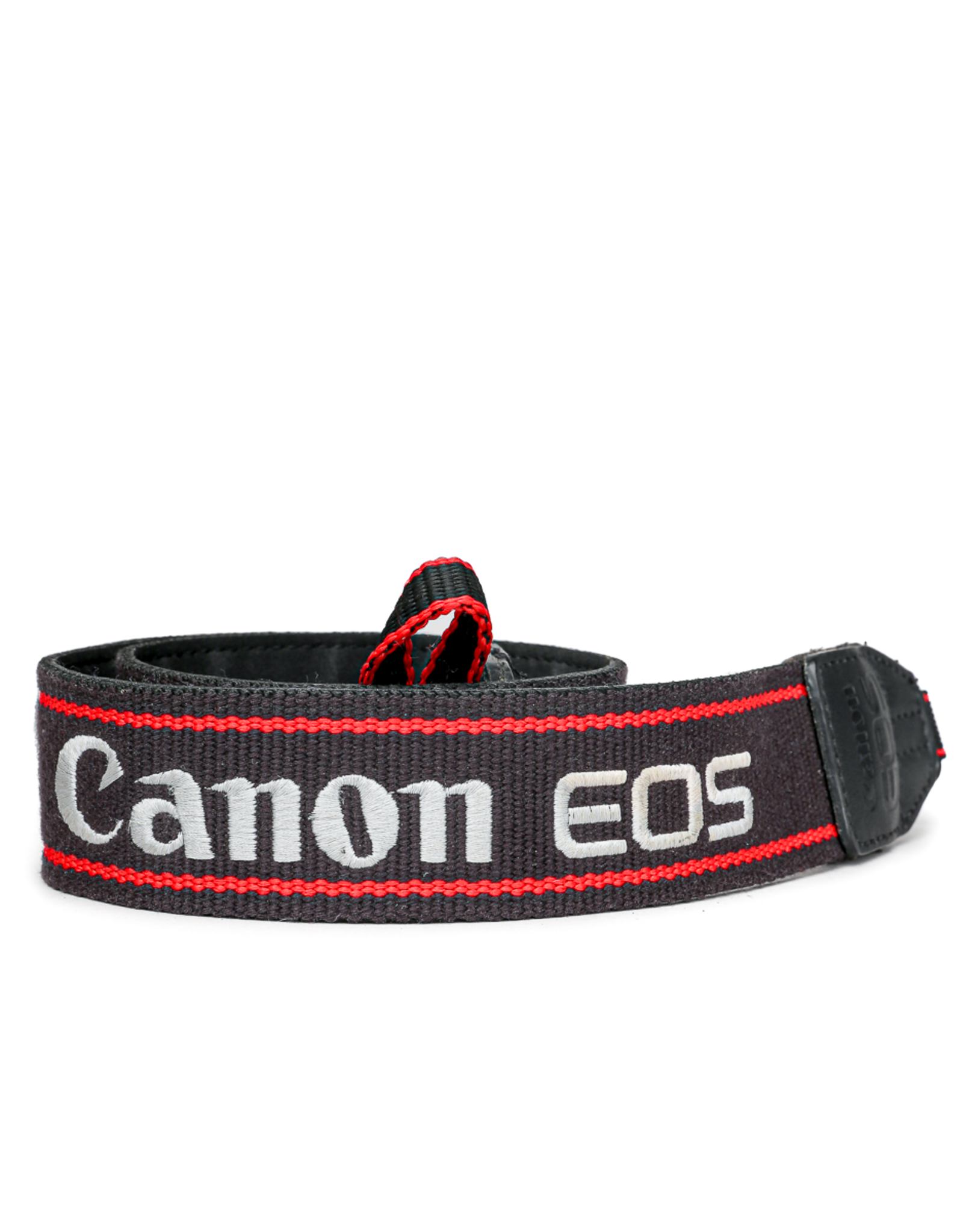 Vintage Canon EOS Camera Strap: Black with Red Pinstripe
