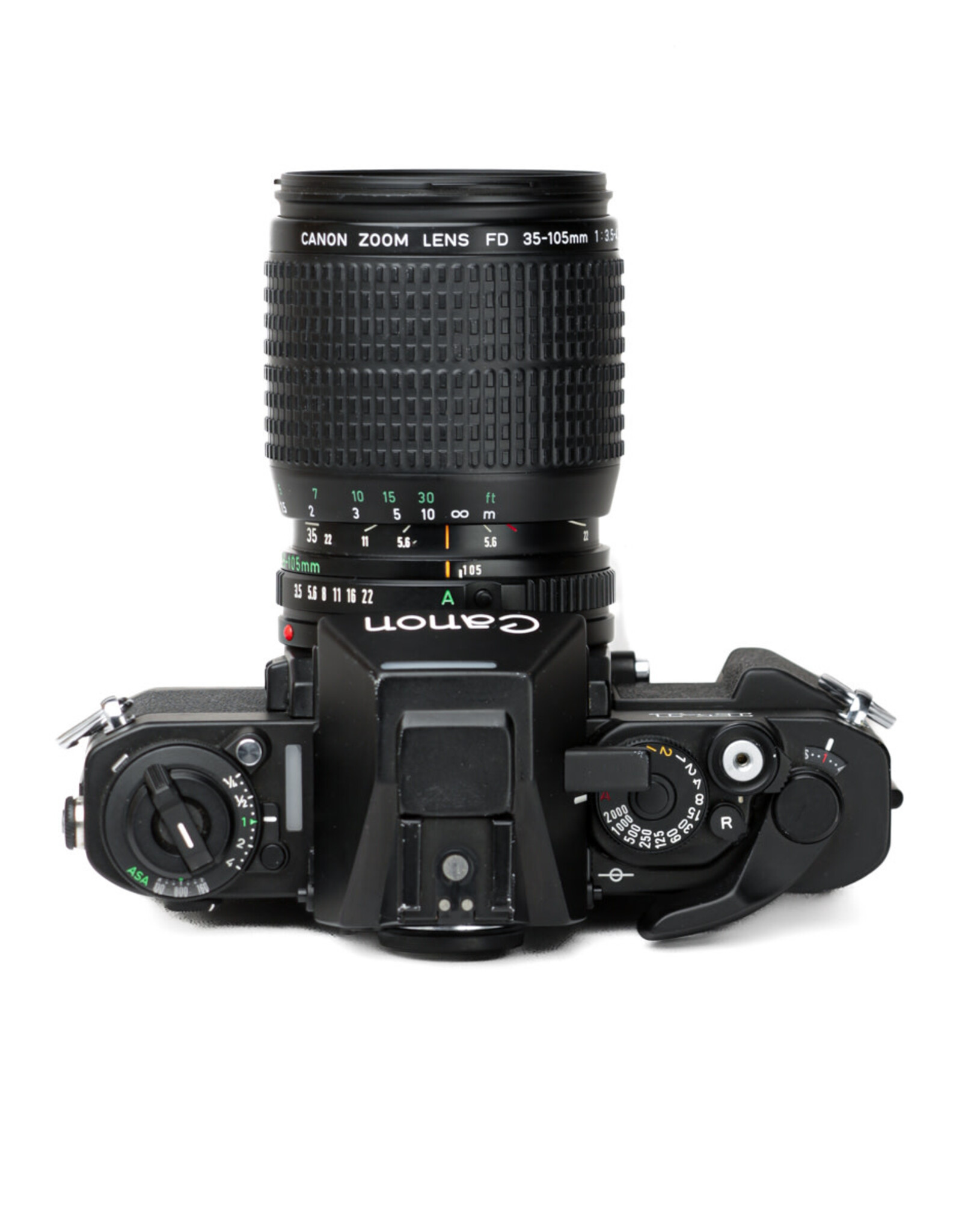 Canon New F1 35mm SLR Film Camera w/35-105mm Lens - Acme Camera Co.