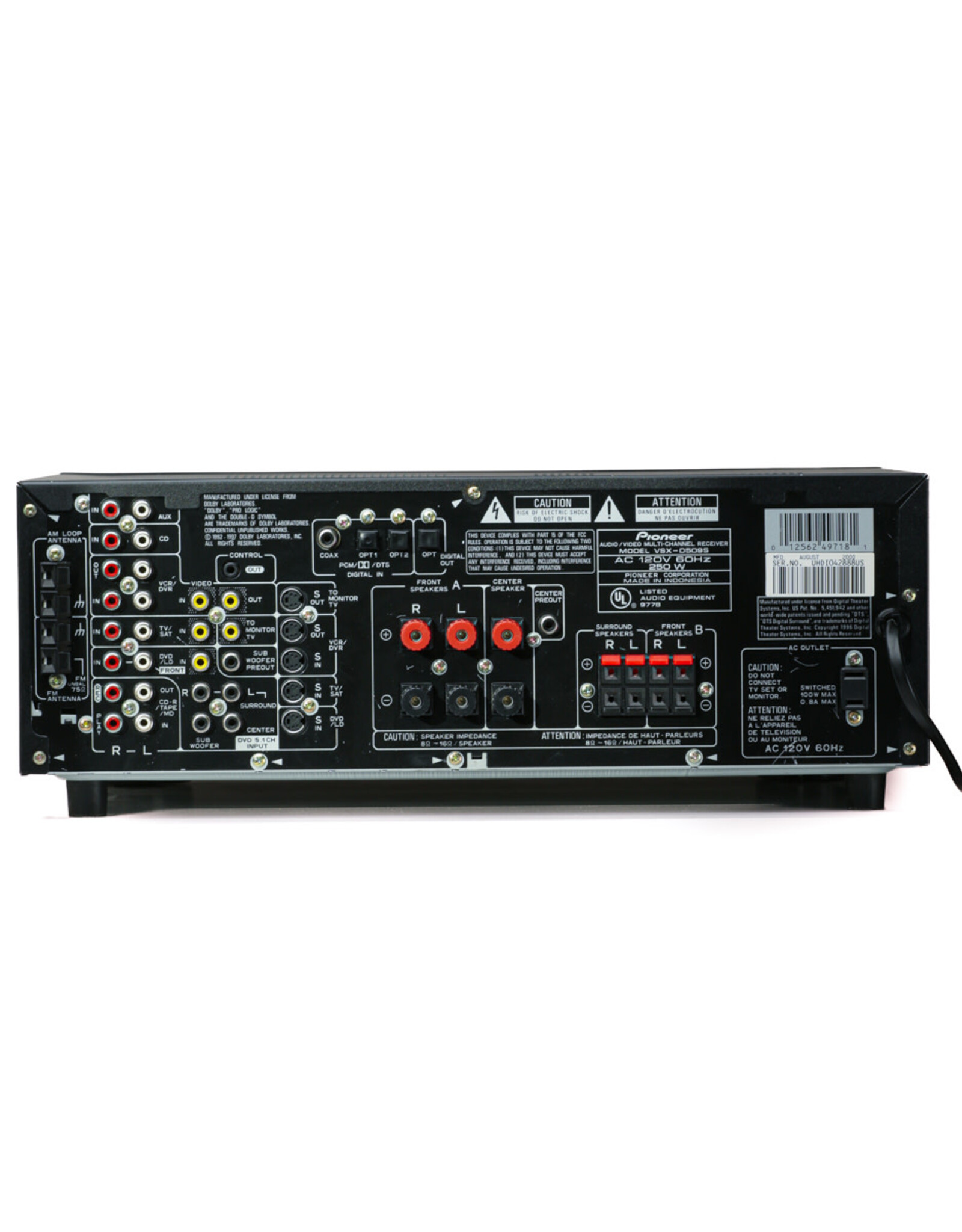 Pioneer Pioneer VSX-D509S Audio Video Multi Channel Receiver