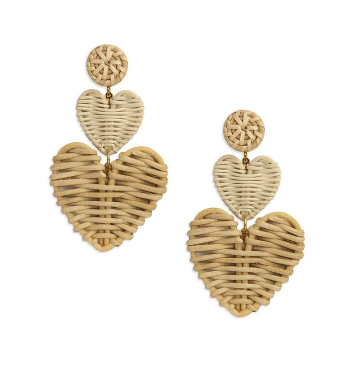 Rattan Heart Earrings 2024 favors