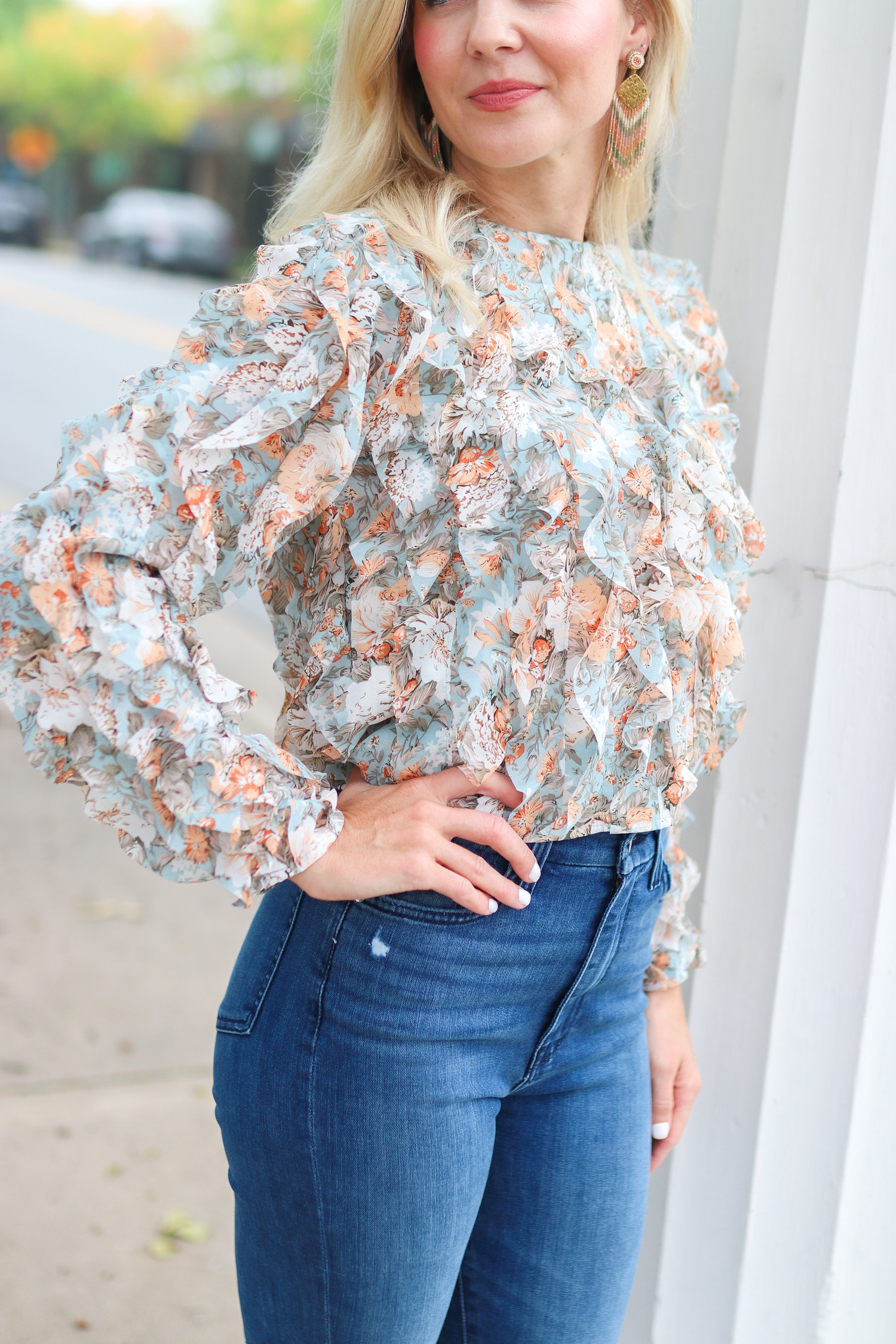 ruffle blouse outfit