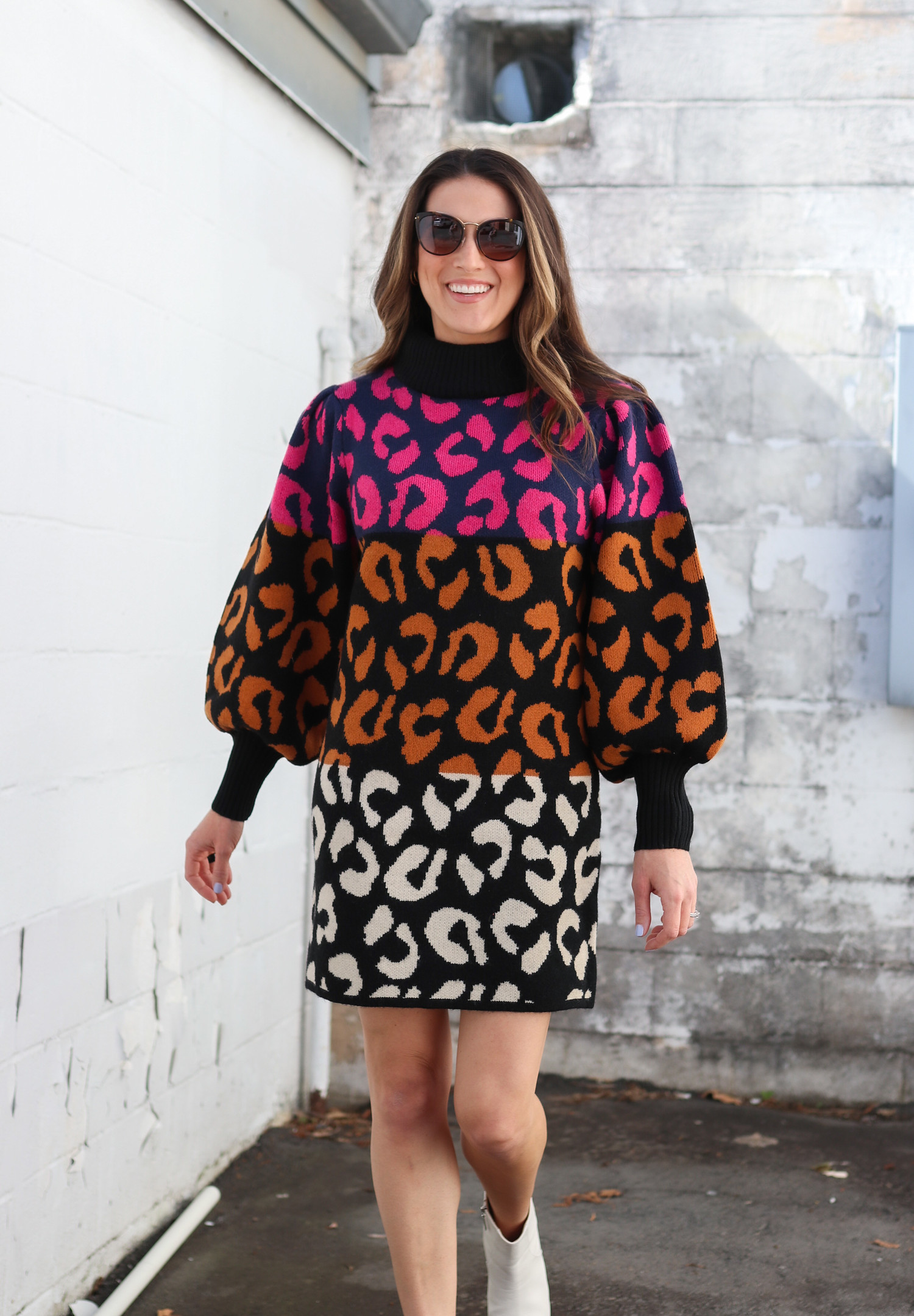 leopard sweater dress