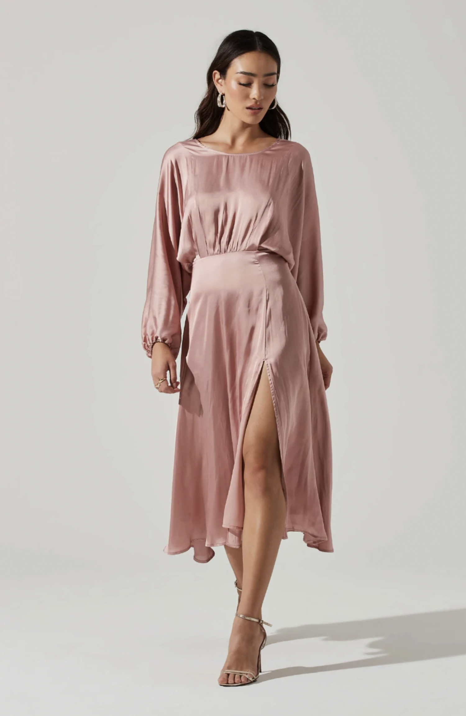 Marin Dolman Sleeve Midi Dress - Tulips 