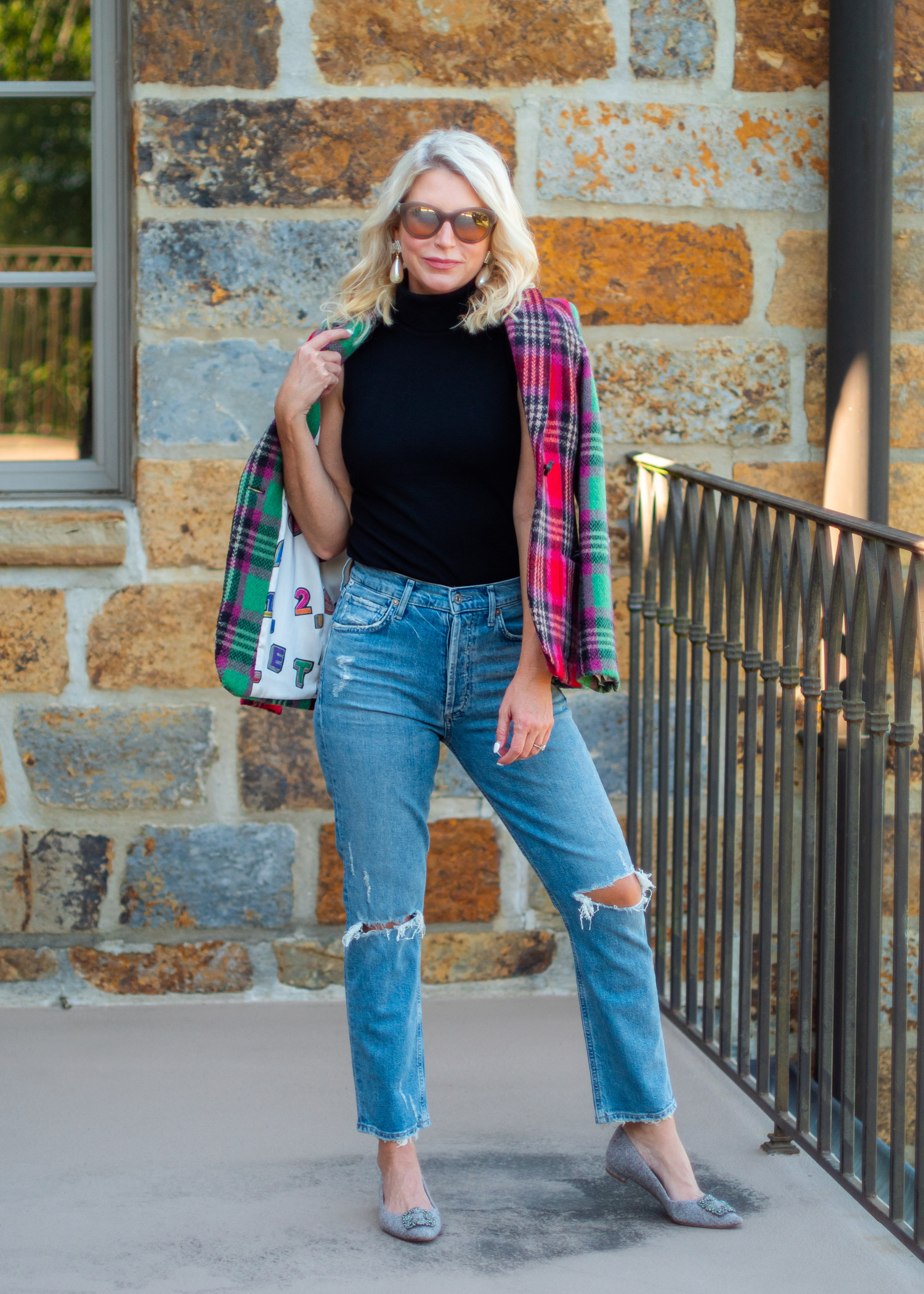 Harlow Plaid Jacket - Tulips in Little Rock