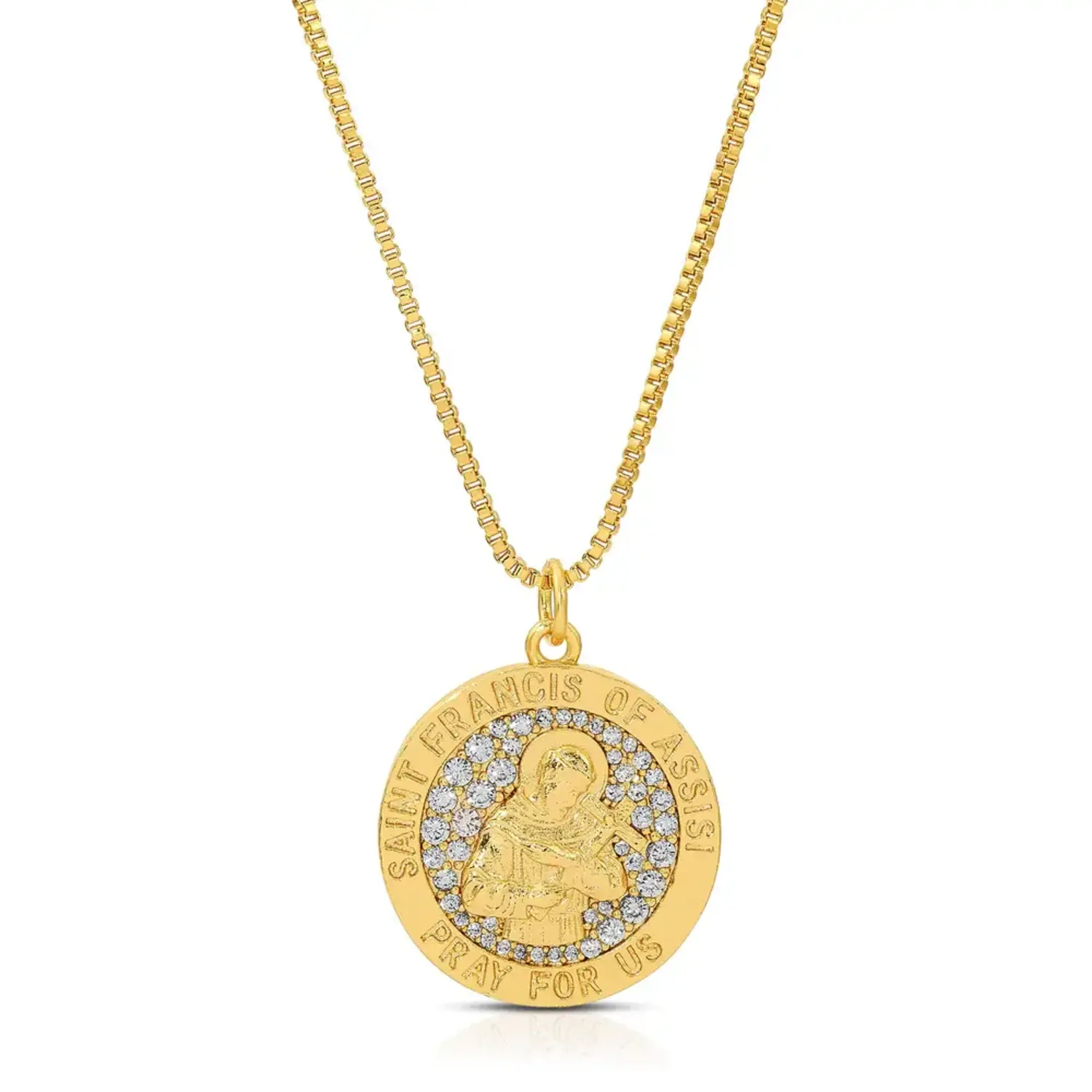 Amazon.com: F A Dumont 14kt Gold Filled St. Francis of Assisi Pendant with  24