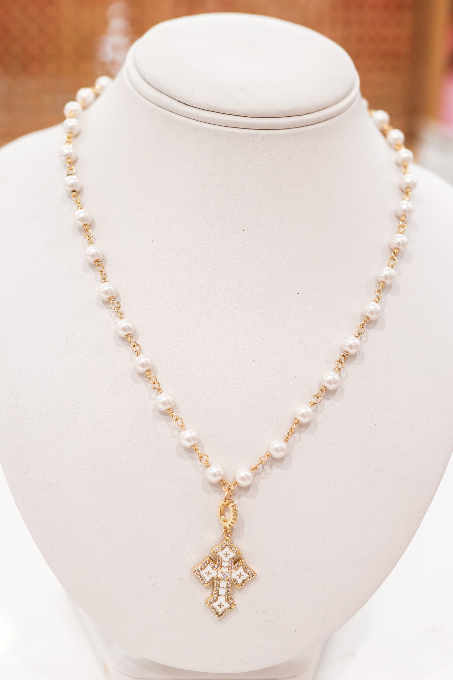 Pearl Cross Necklace