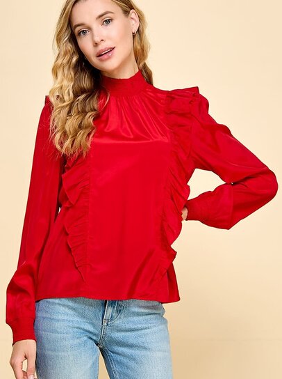 Floral Ruffled Flounce Sleeve Blouse - Bella Jade