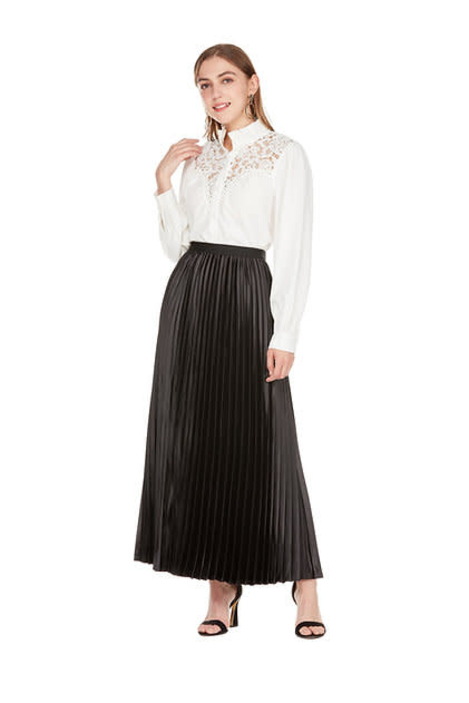 Black pleat skirt - Modest Dresses, Abaya, Maxi, Long Sleeve dress! –  TOLAVITA