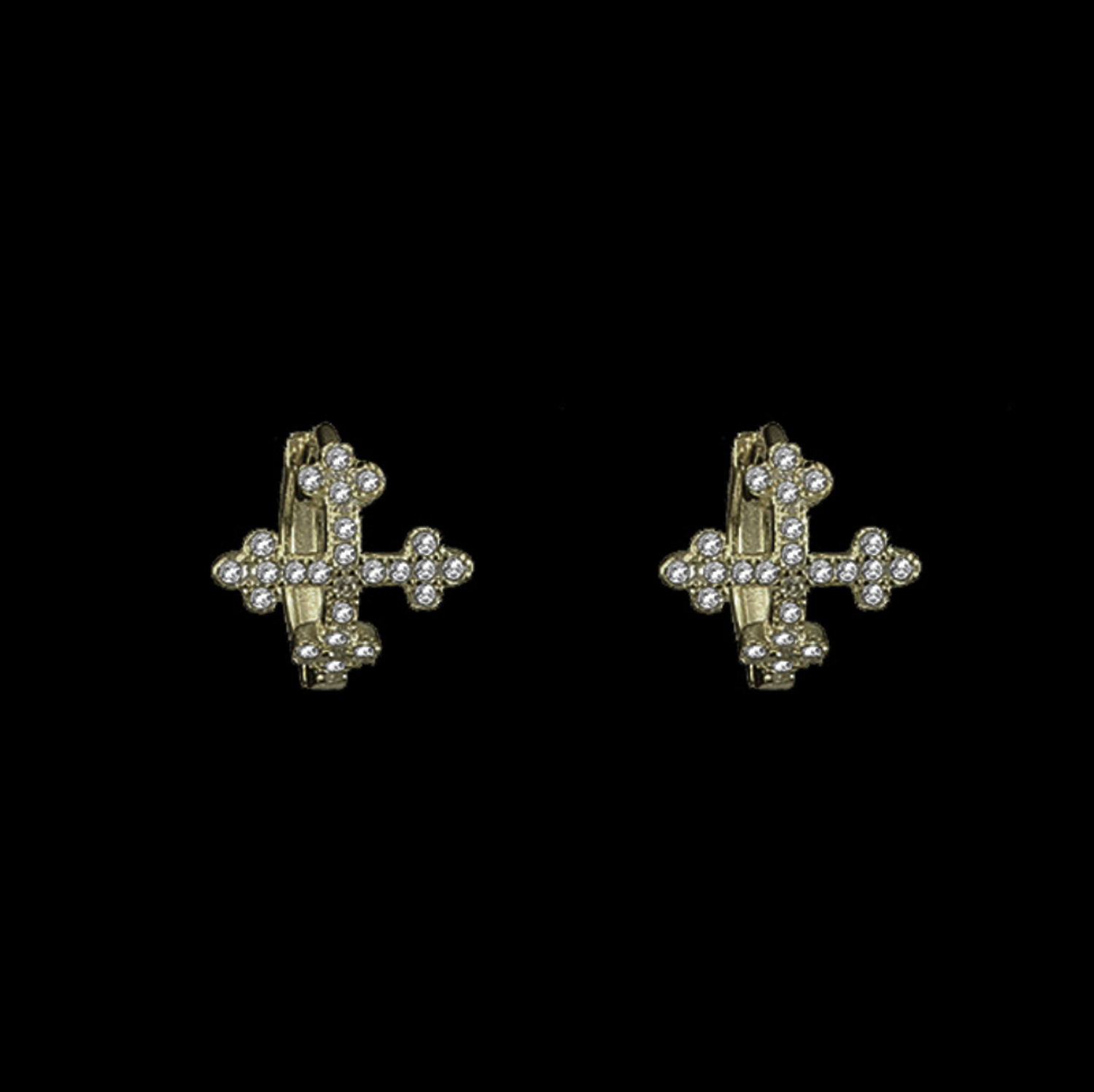 Prushia Cross Huggie Earring/Clip-On Earring Multicolor One Size