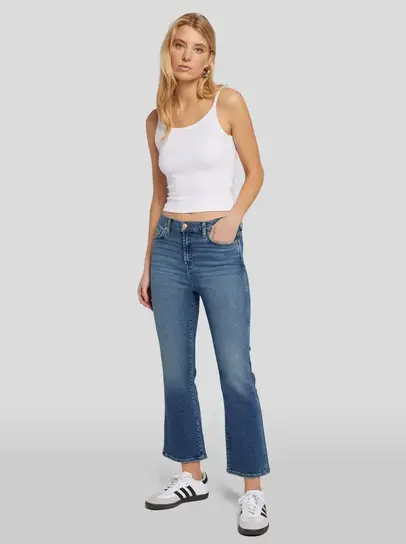 Luxe Vintage High Waist Cropped Straight Jeans - Tulips in Little Rock