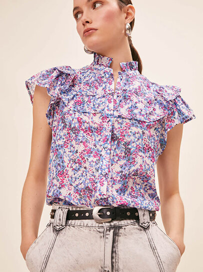 Aura Floral Blouse - Tulips in Little Rock