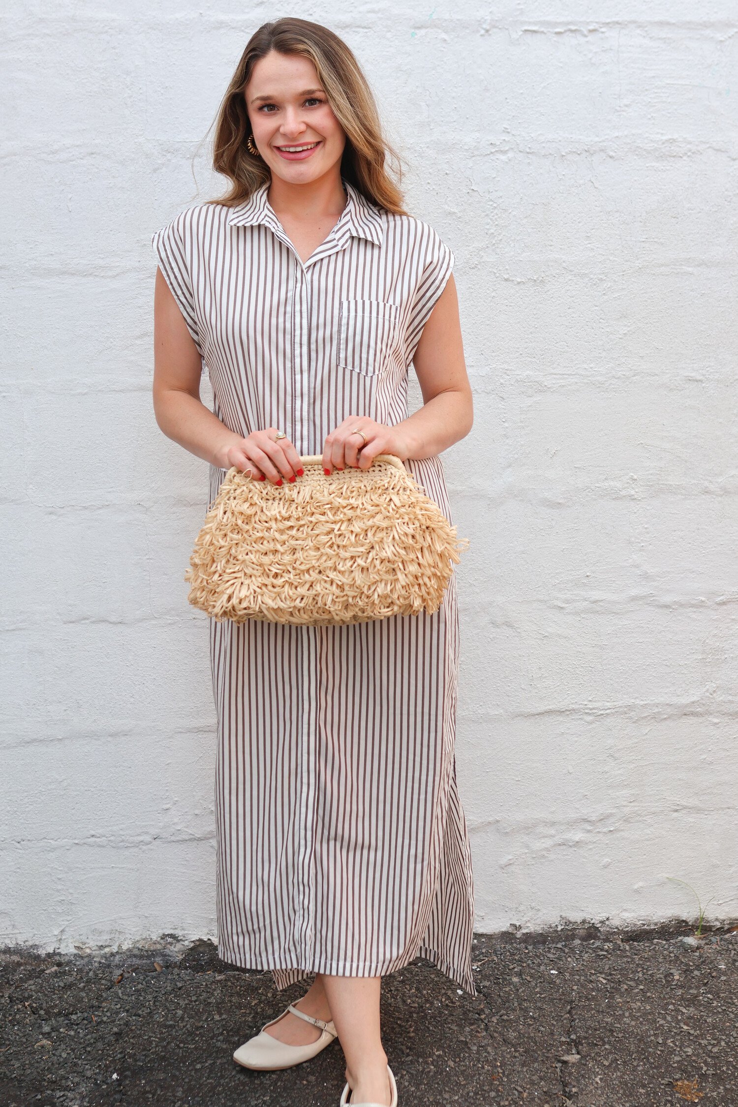 80's Poplin Shirt Dress Tulips in Little Rock