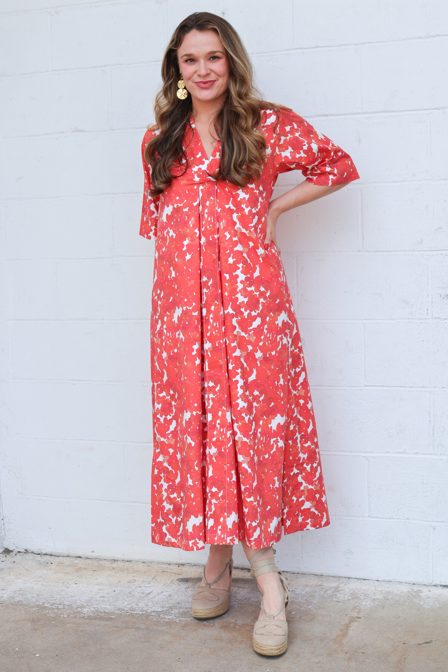 Henriette Caftan Dress Tulips in Little Rock