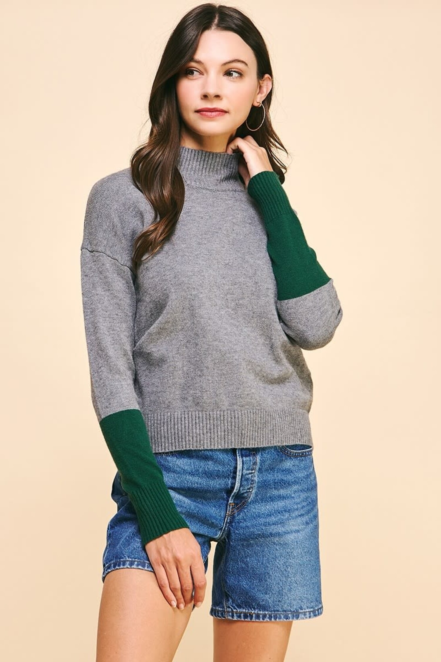 Ines Colorblock Sweater Tulips in Little Rock