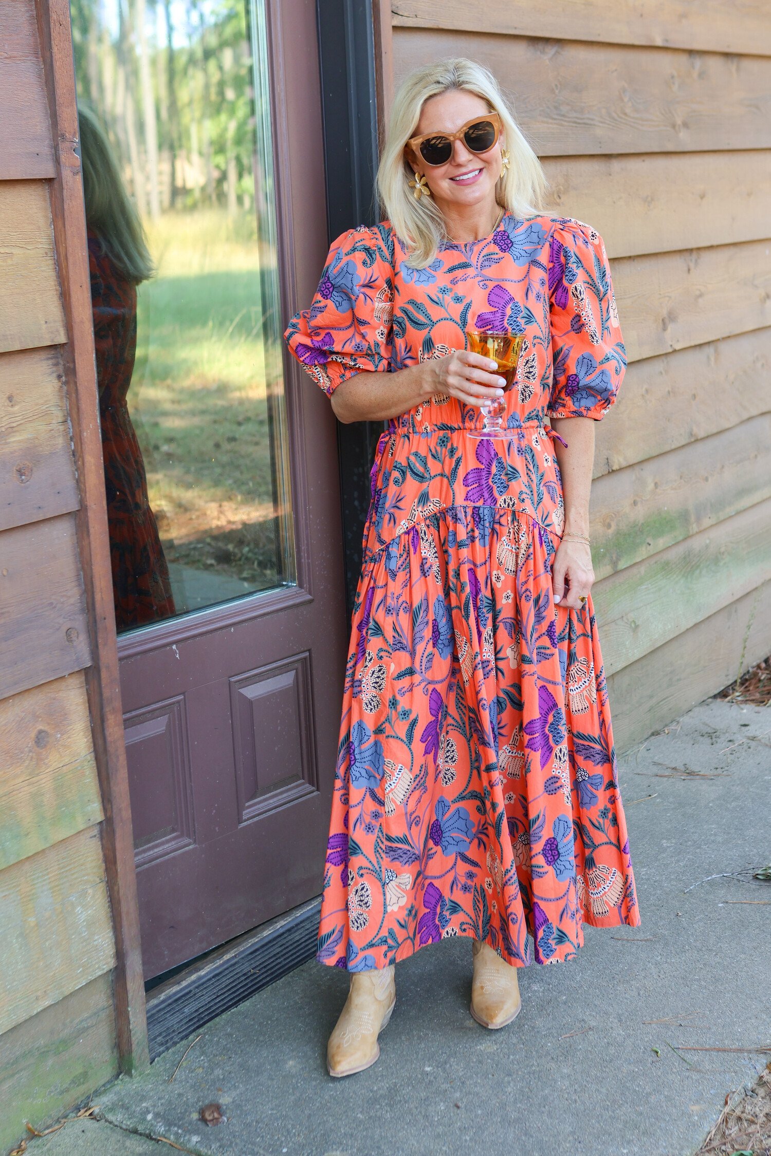 Puff sleeve maxi online