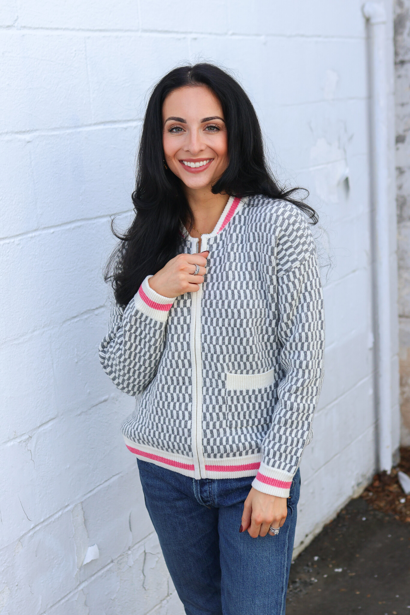 Jacquard Bomber Jacket - Tulips in Little Rock Jacquard Bomber Jacket - Tulips in Little Rock