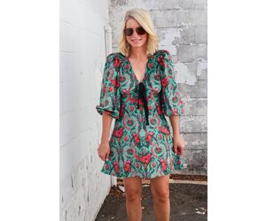 Quinn Puff Sleeve Mini Dress - Natural | Three Bird Nest