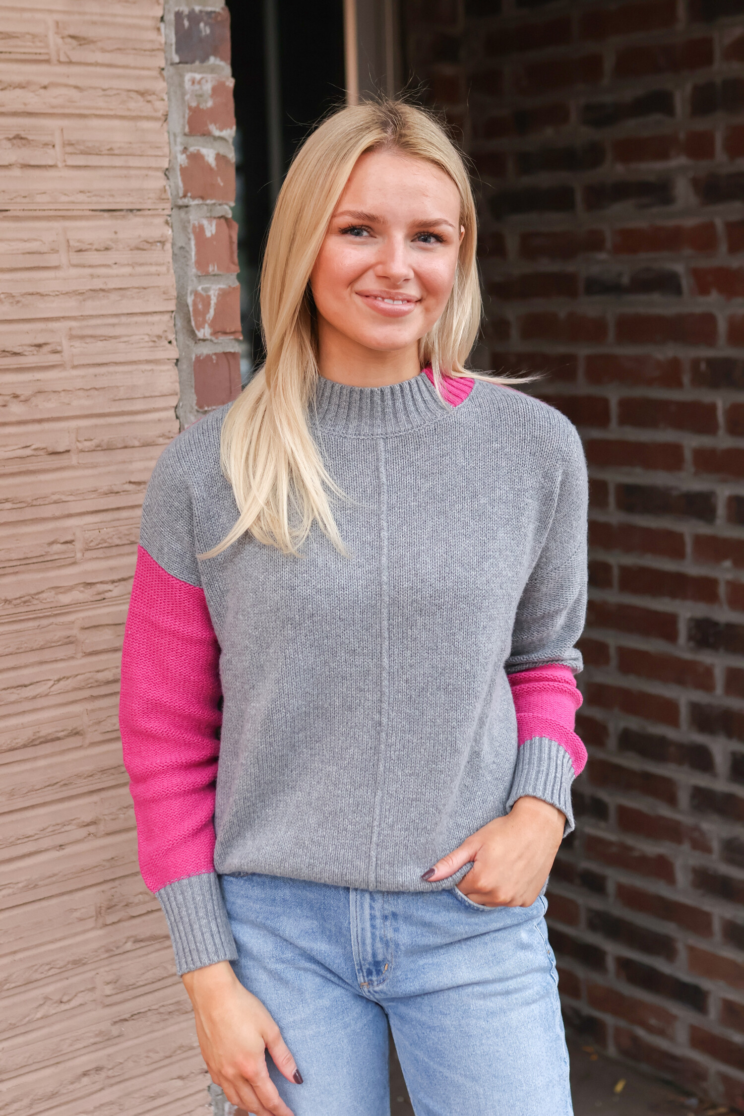 Cloud Colorblock Sweater - Tulips in Little Rock