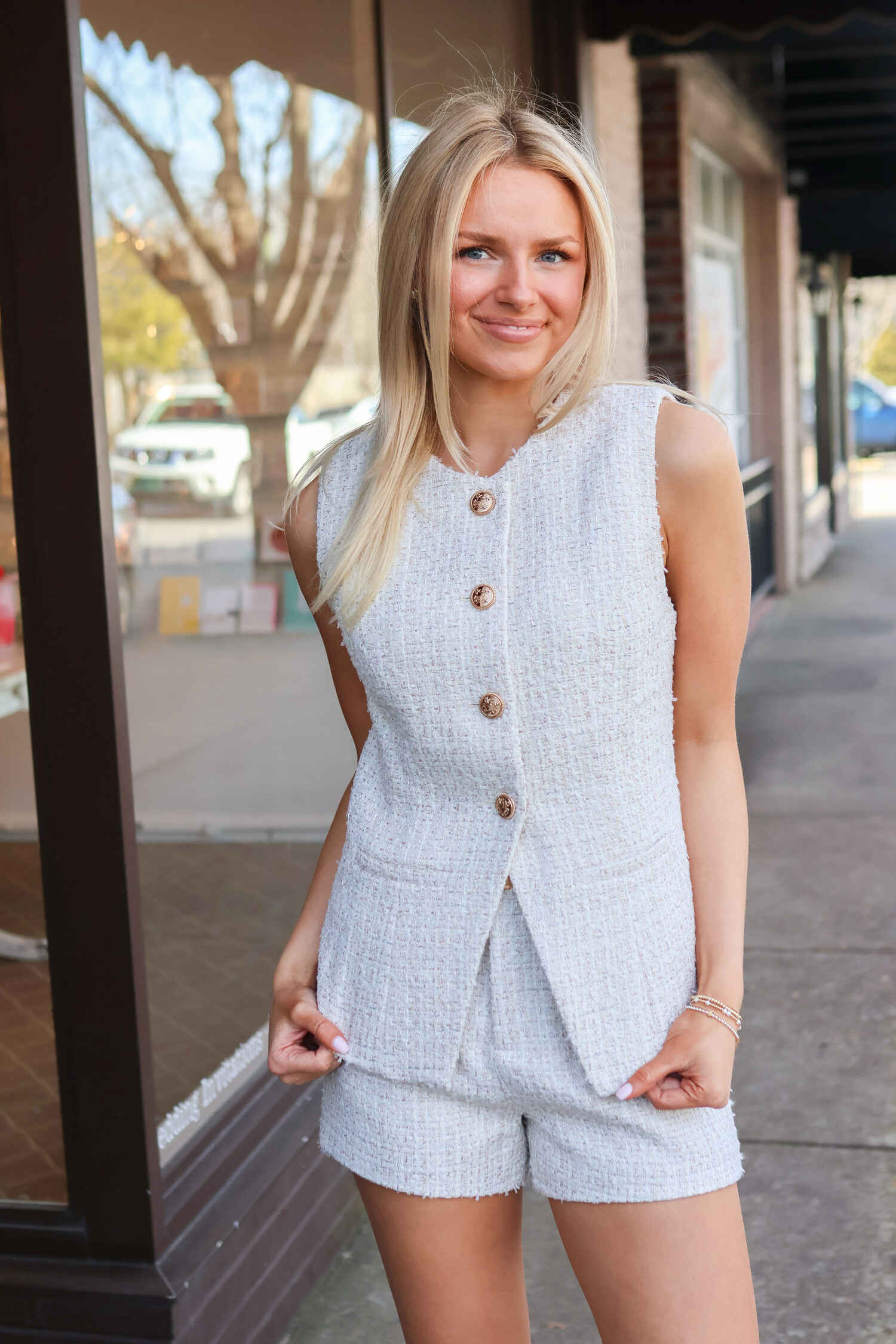 トップス TODAYFUL collarless twill vest Mina Vest