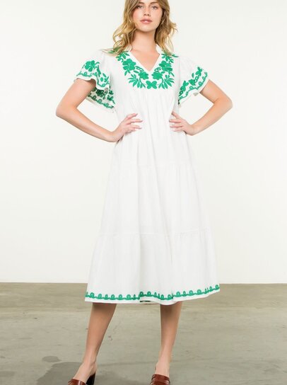 Sue Ann Blue Floral Short Dress by THML