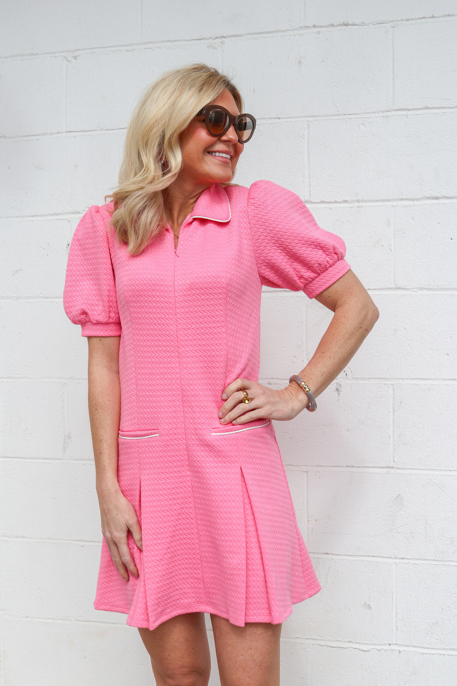 Candace Textured Dress - Tulips in Little Rock