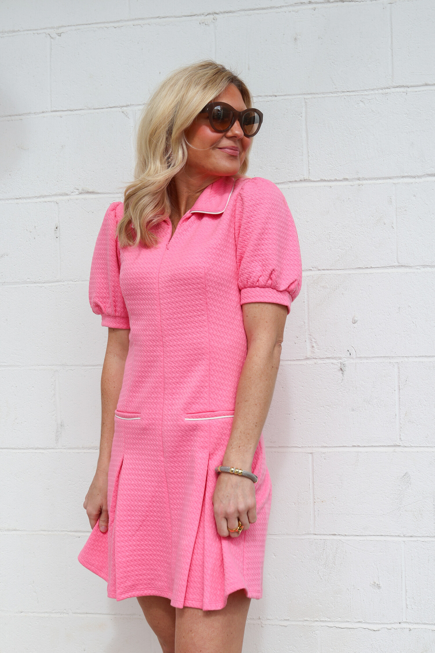 Candace Textured Dress - Tulips in Little Rock