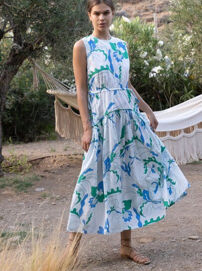 Pacifica Yoke Dress - Tulips in Little Rock Pacifica Yoke Dress - Tulips in Little Rock