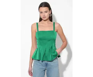Amabel Pleated Peplum Top - Tulips in Little Rock
