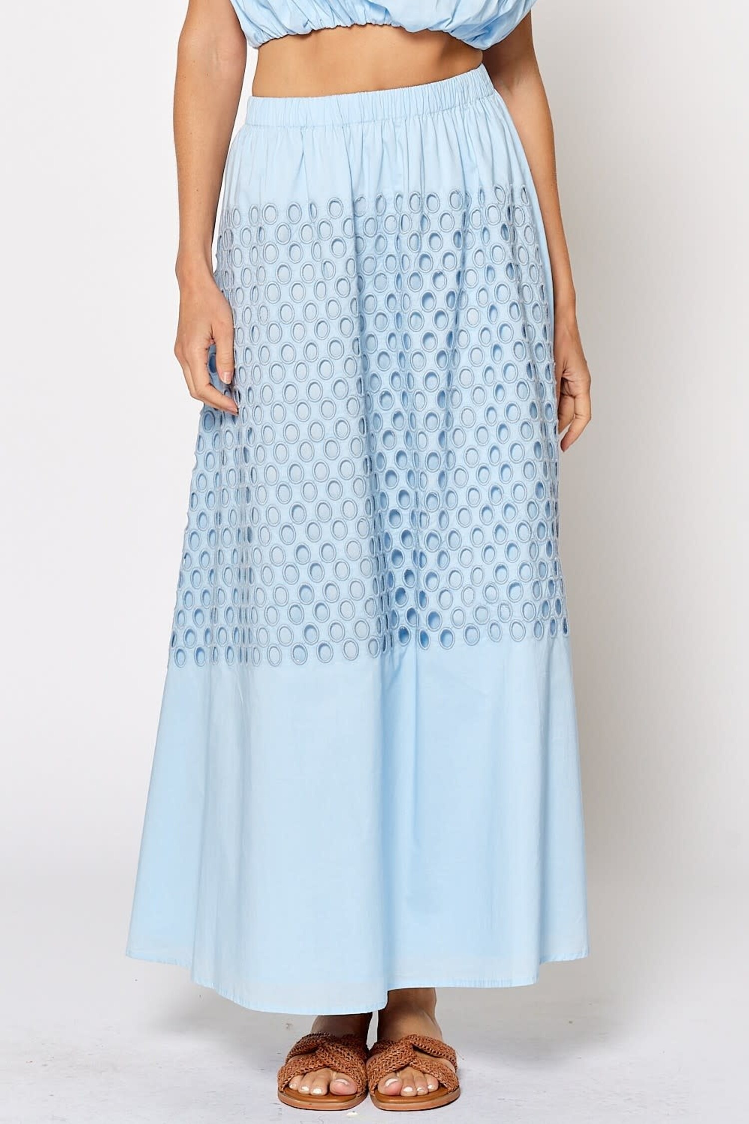 Arie Embroidered Skirt - Tulips in Little Rock
