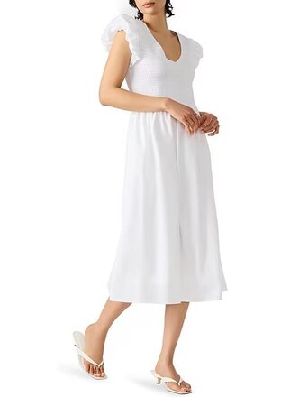 Steve Madden Gray Puff Sleeve Midi Dress