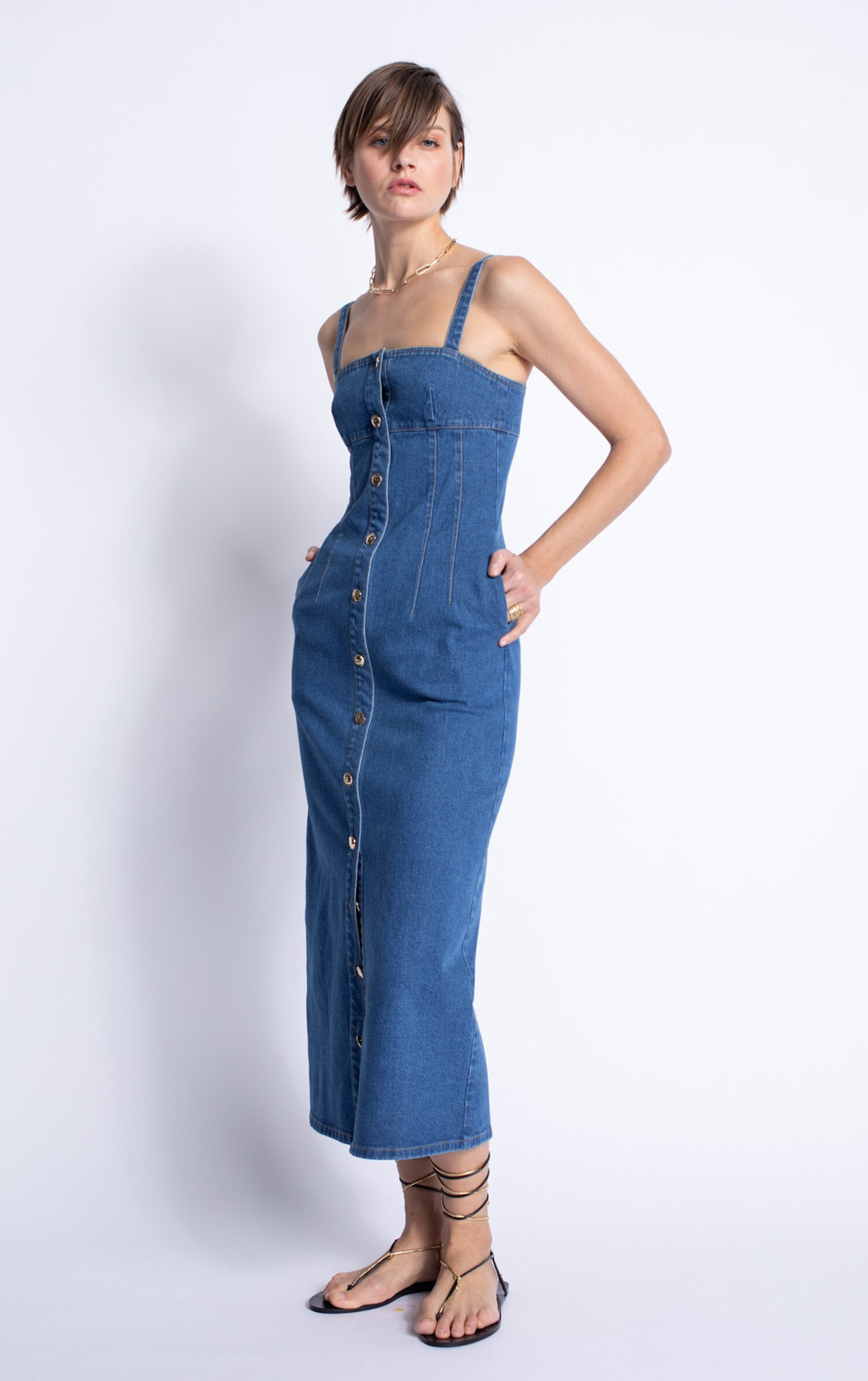 Rio Denim Midi Dress - Tulips in Little Rock