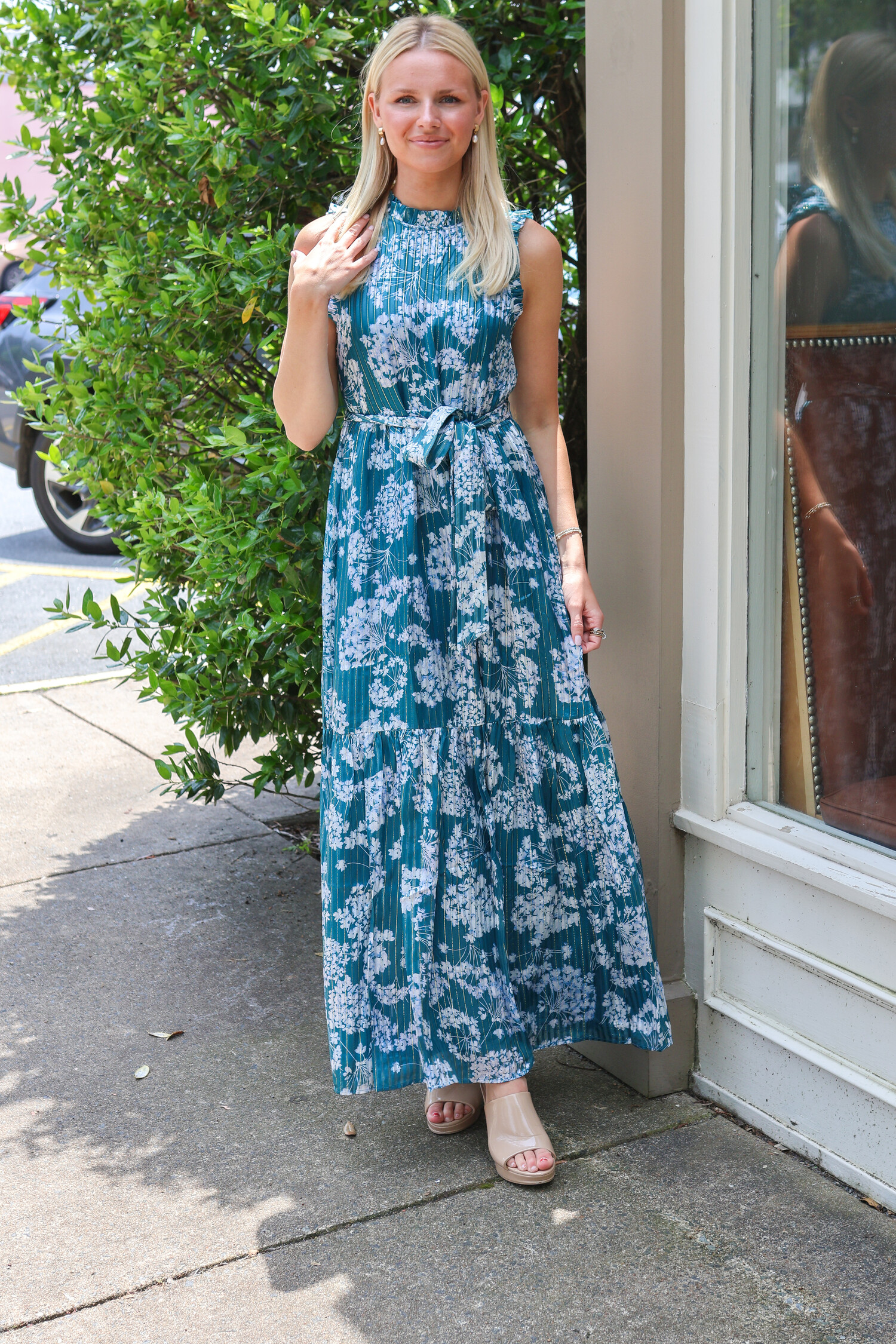 ワンピース ALEMAIS Women Mid Skirts 5164D SKY BLUE Blue and White Porcelain One Piece Swimsuit and Skirt