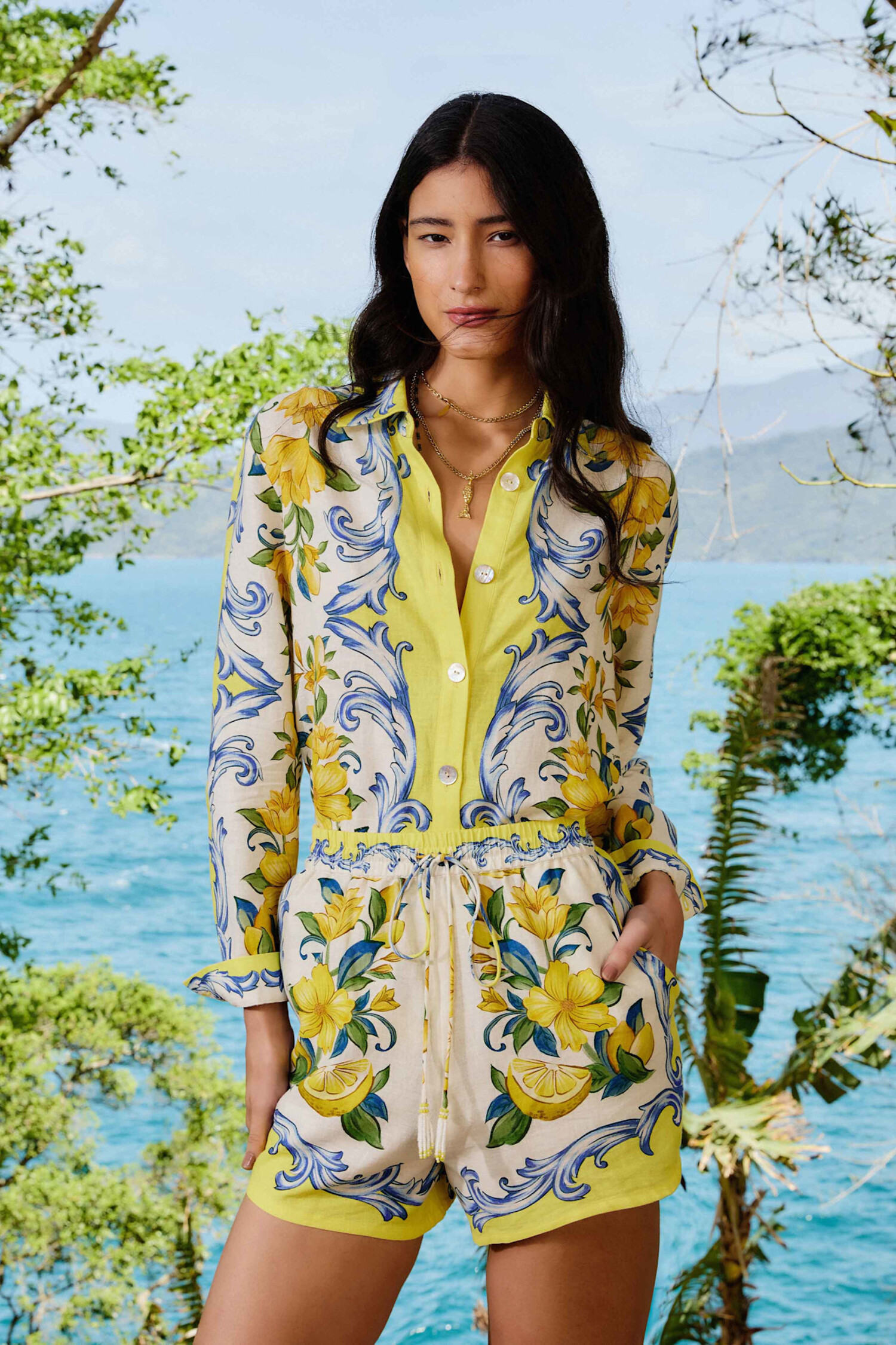 Sicily Scarf Blouse - Tulips in Little Rock