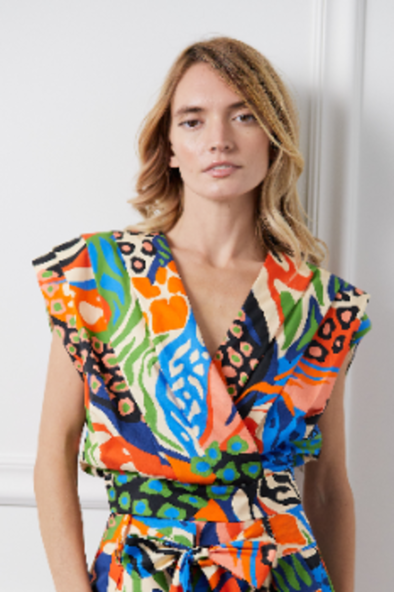 Drina Pleated Top - Tulips in Little Rock