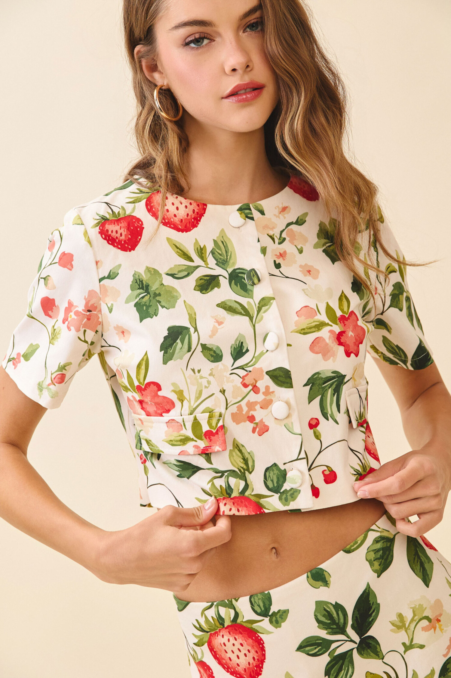 トップス String Tisbury Garden Peggy Top 3Y TCEC Strawberry Garden Top - Tulips in Little Rock