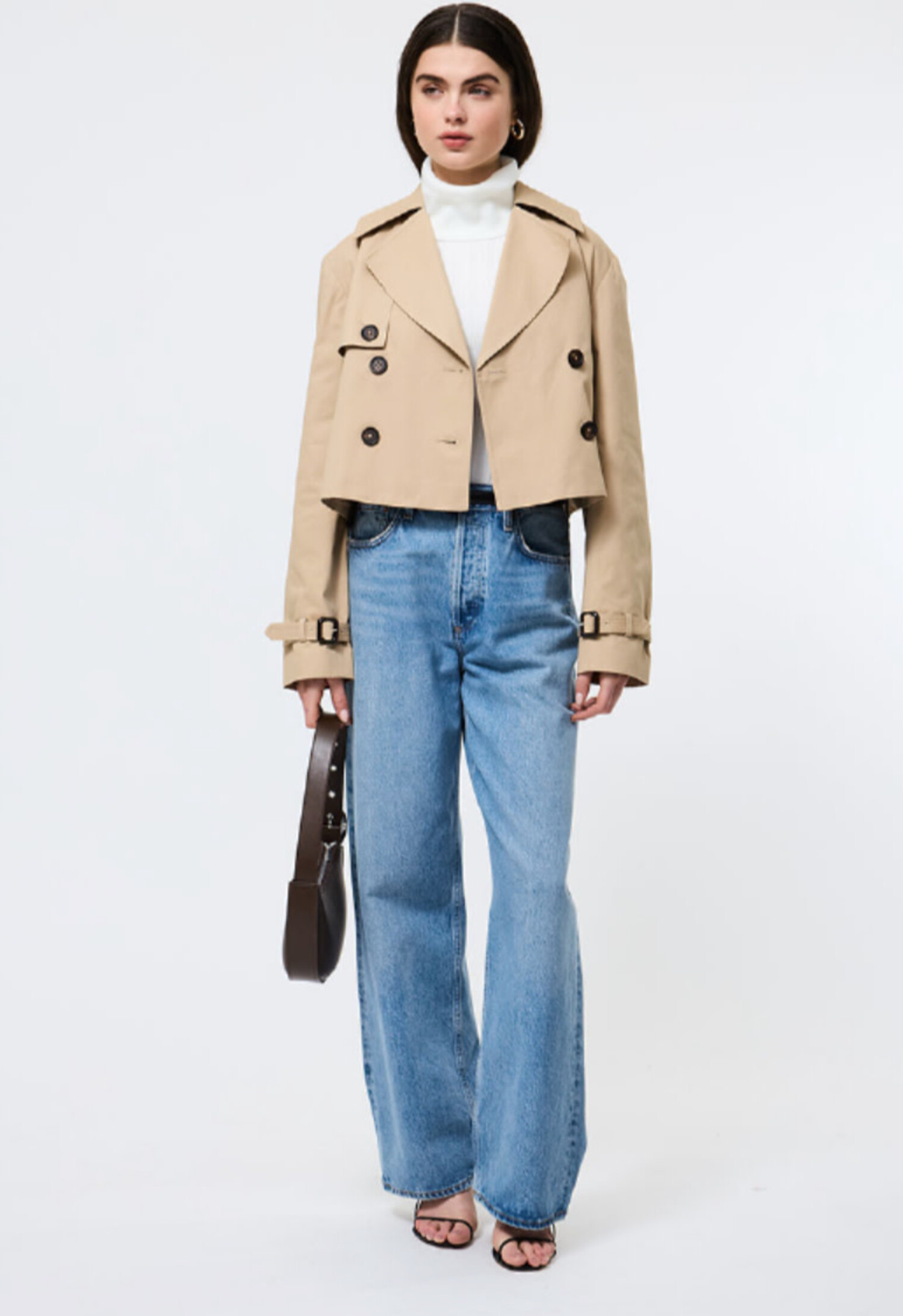 Cropped Trench Jacket - Tulips in Little Rock