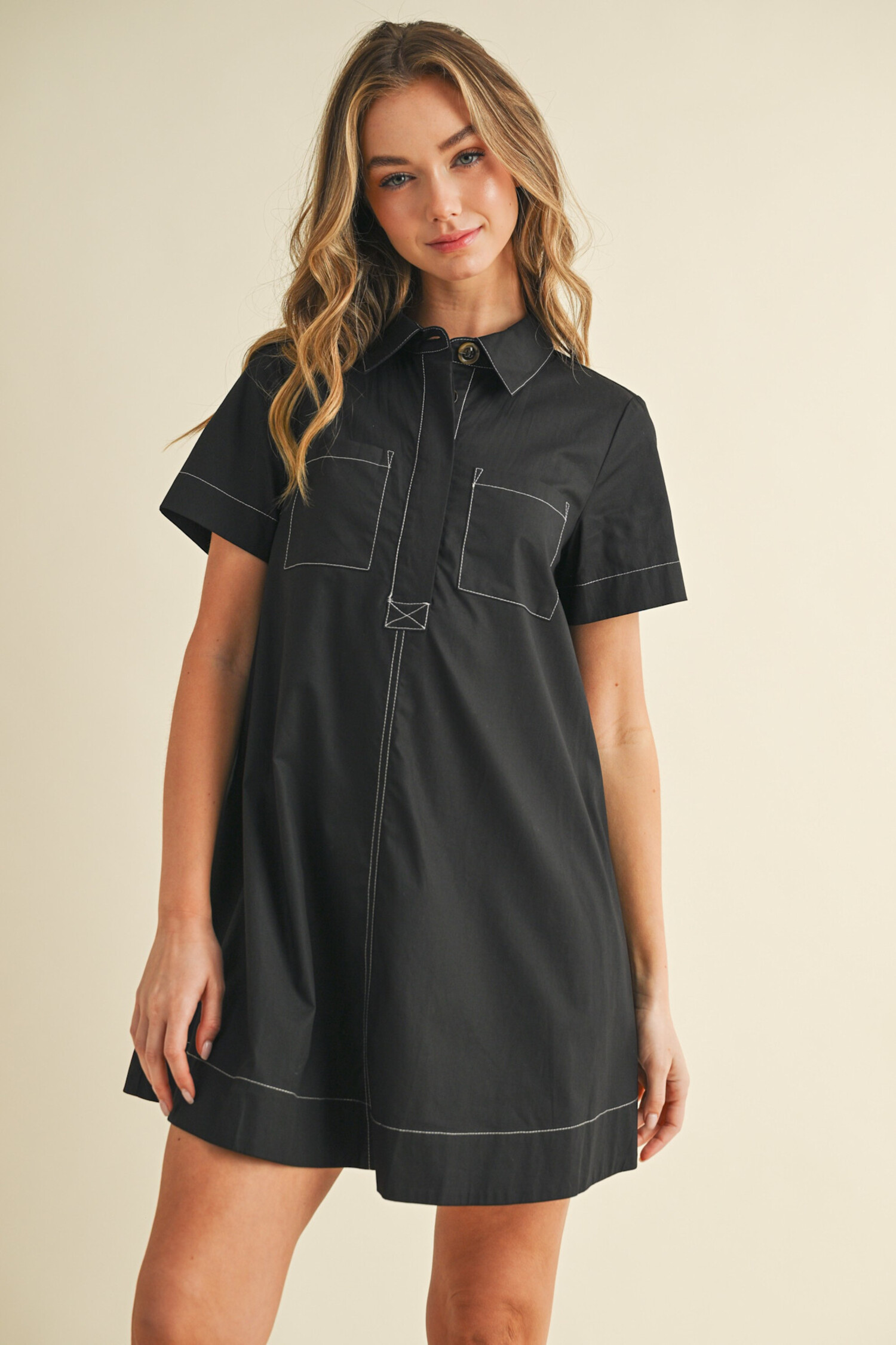トップス andmary luca stitch tops black ANDMARY】Luca stitch tops