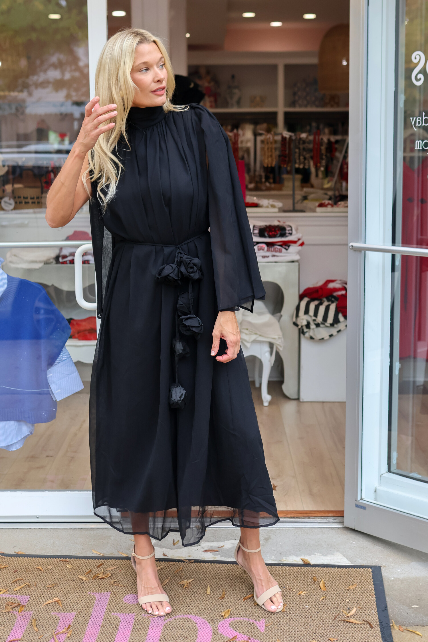 chinese dress ladies Theresa Long Sleeve Gown in Burgundy