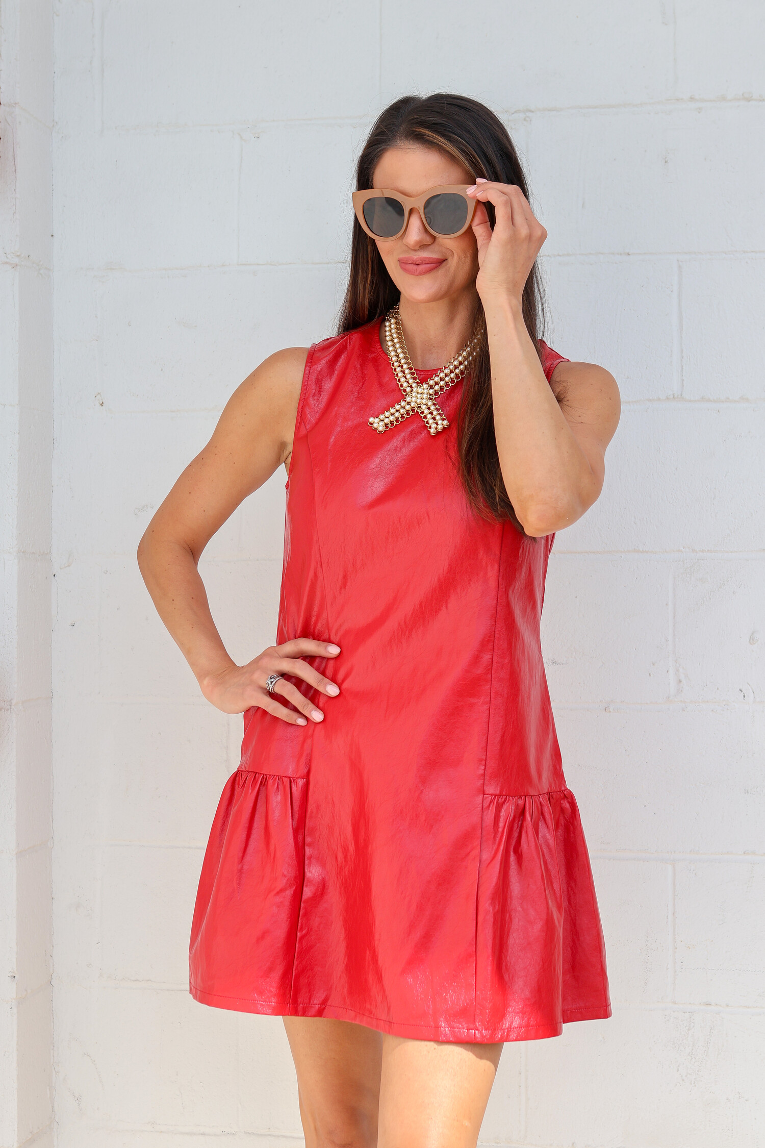 ワンピース LIGHT COW LEATHER DRESS AURALEE 23aw joy-joy-bette-faux-leather-