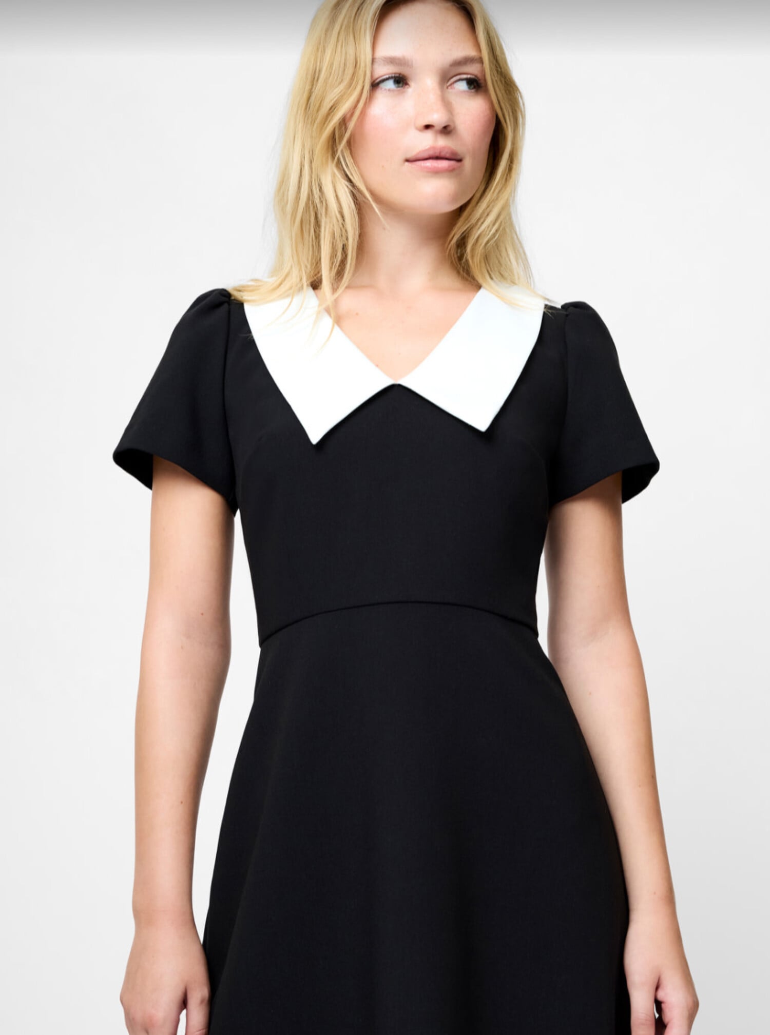 sachin and babi light blue dress Black & White Collar Dress