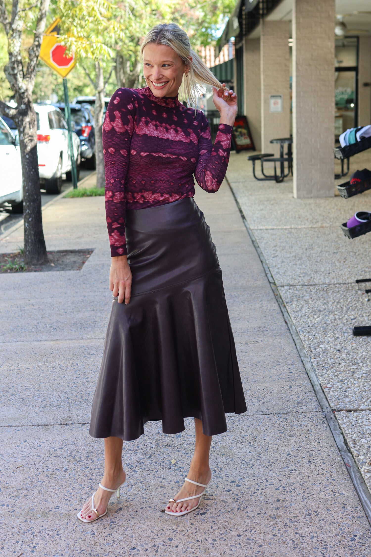 Kayleigh Midi Skirt - Tulips in Little Rock