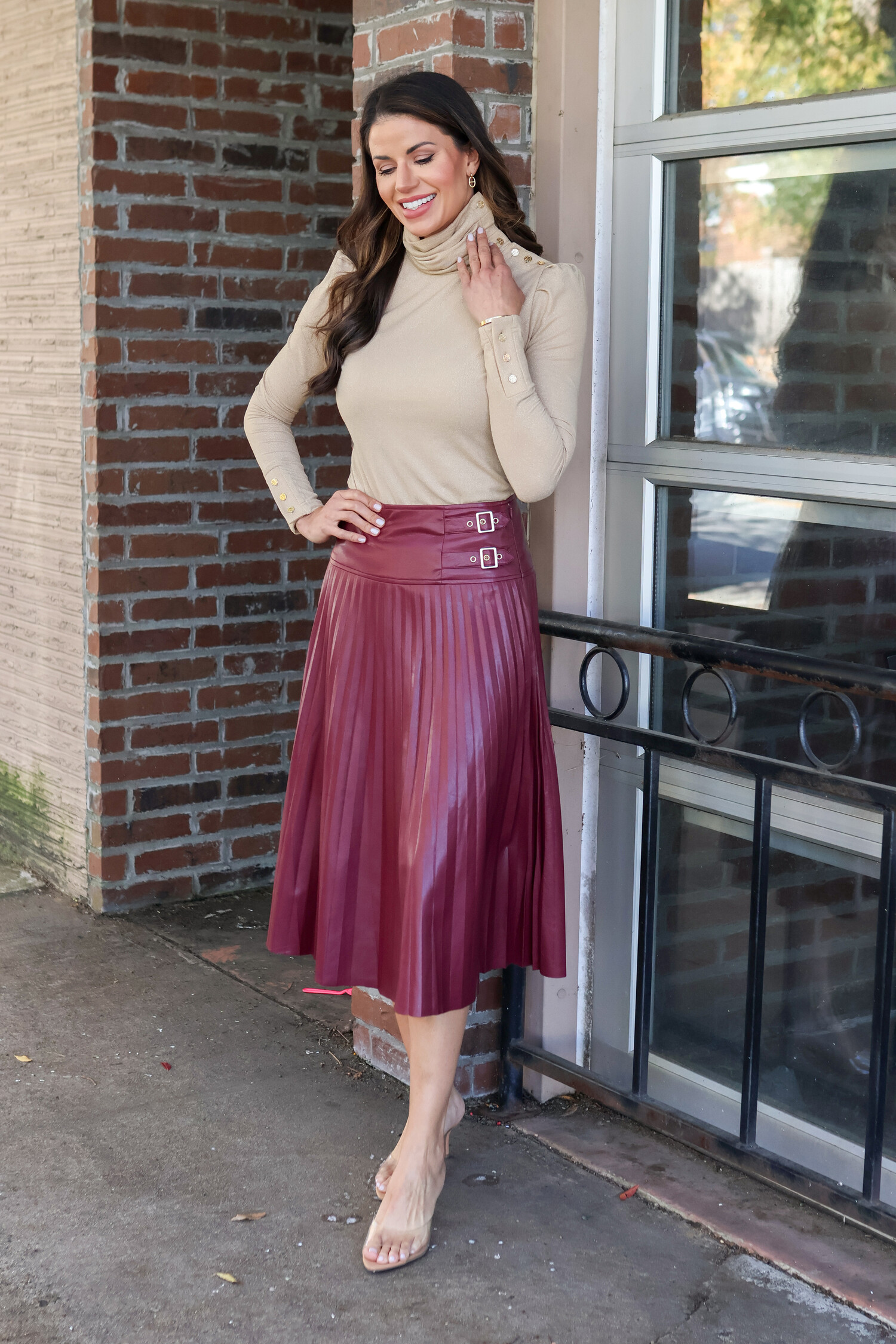 Hendrix Vegan Leather Skirt - Tulips in Little Rock