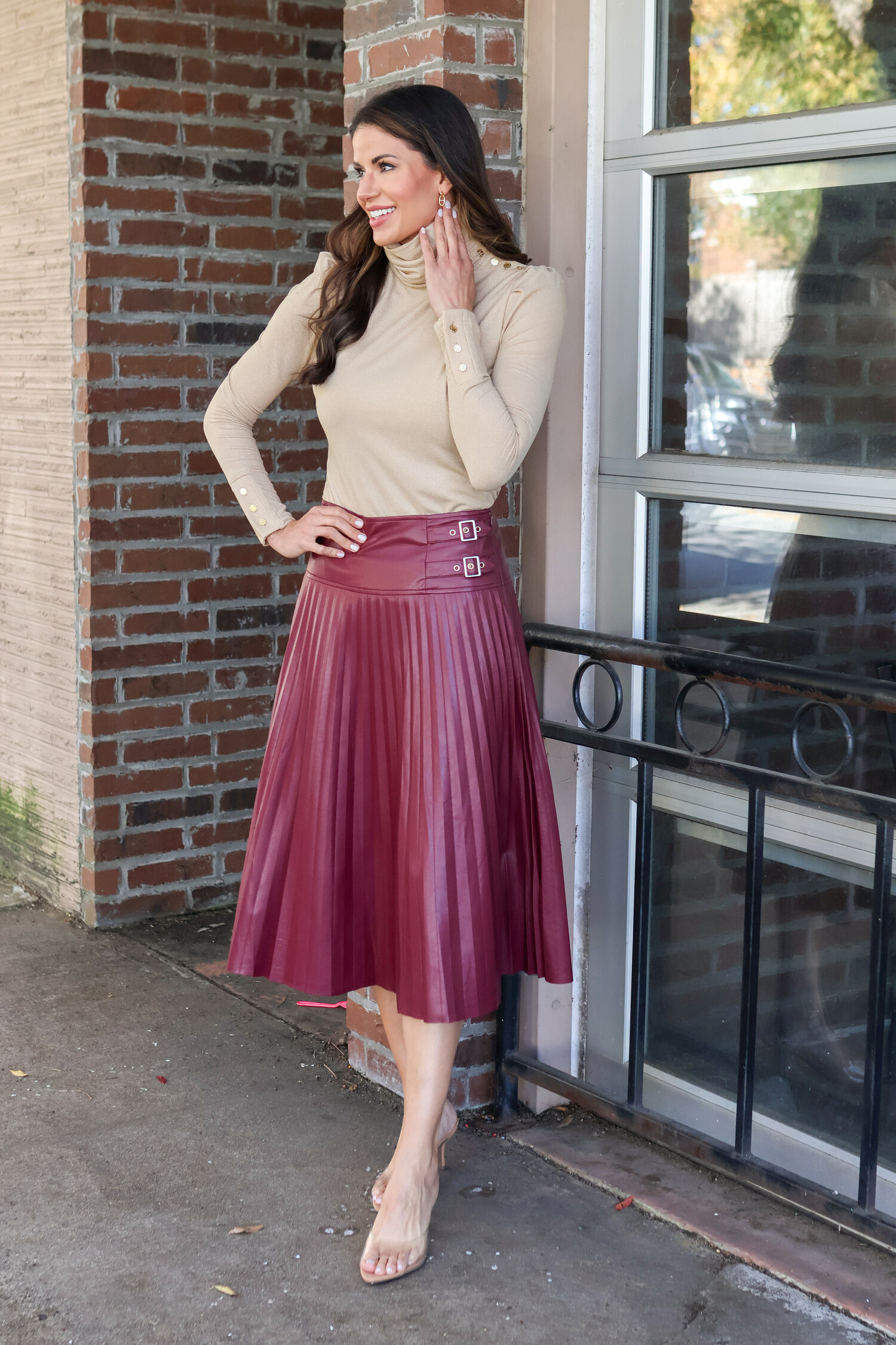 Roen hyde着用 BACK ZIP SKIRT PT スカートパンツ 32 Hendrix Vegan Leather Skirt - Tulips in Little Rock