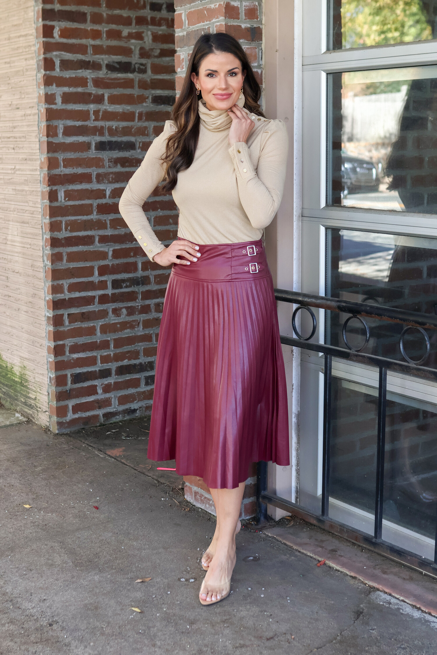 Hendrix Vegan Leather Skirt - Tulips in Little Rock