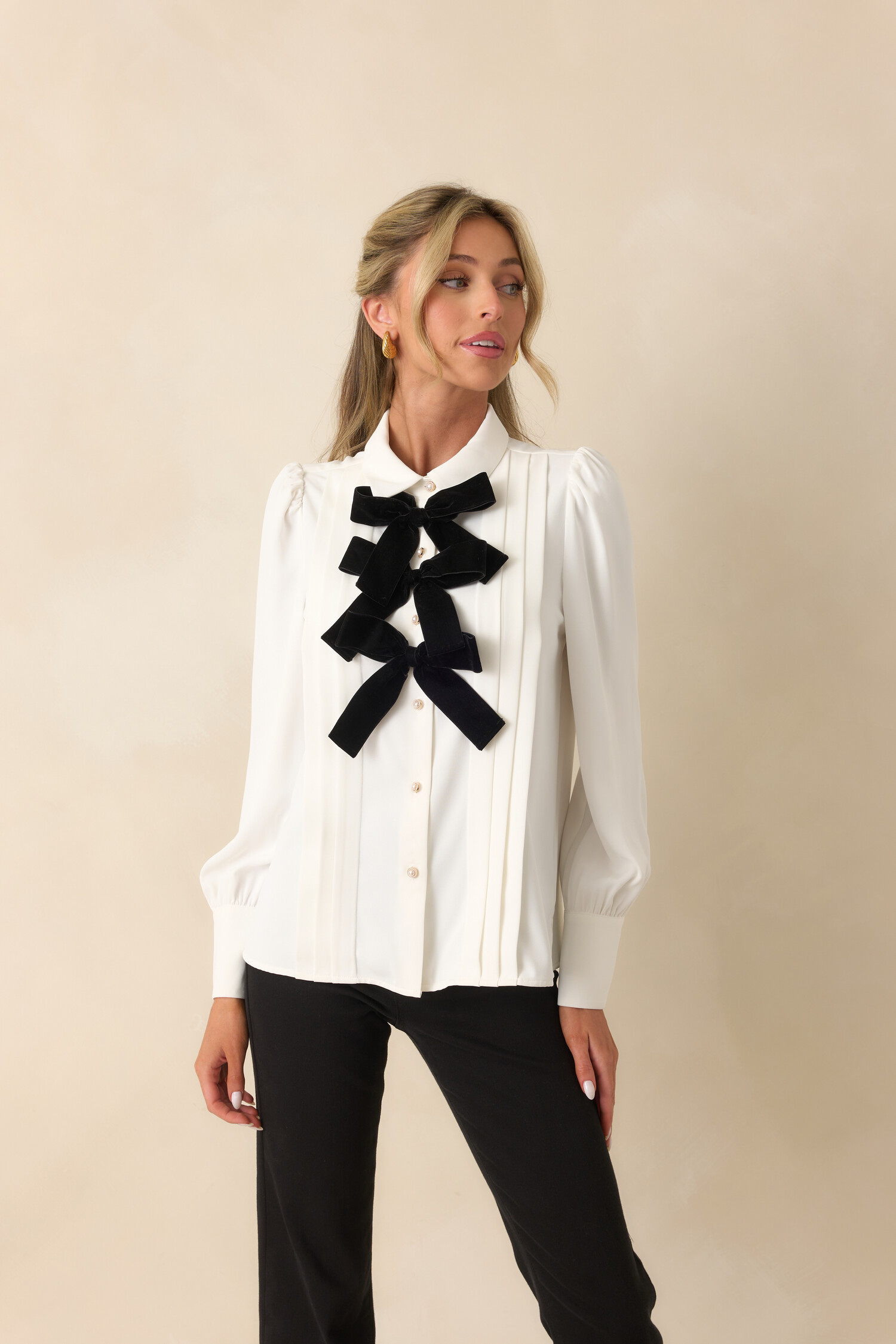 Shelby Bow Blouse - Tulips in Little Rock